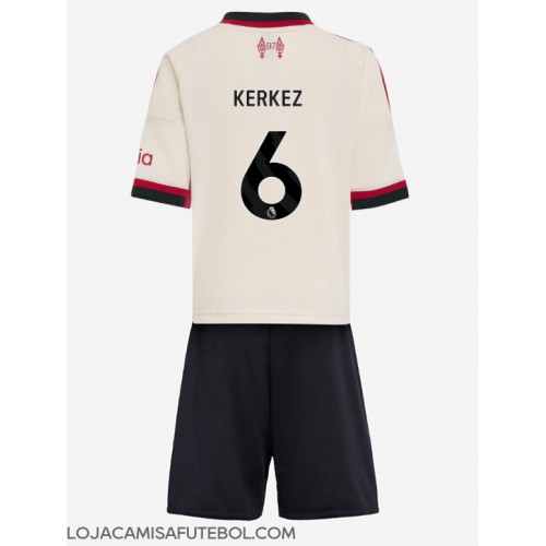 Camisa de Futebol Liverpool Milos Kerkez #6 Equipamento Secundário Infantil 2025-26 Manga Curta (+ Calças curtas)